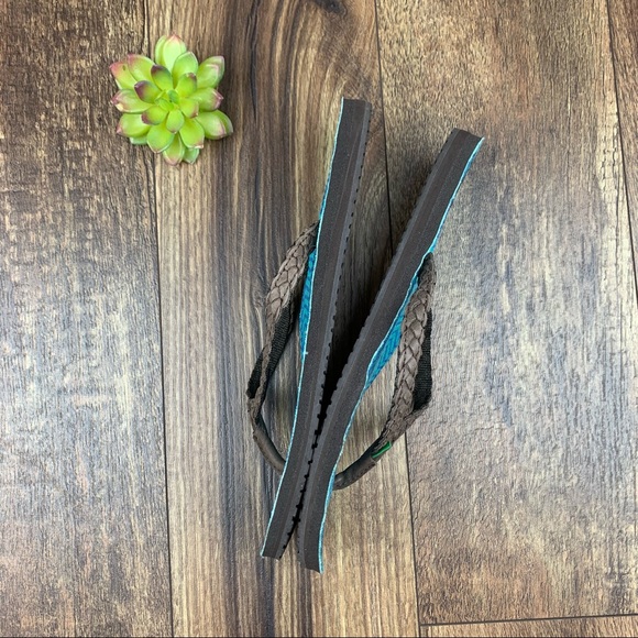 Sanuk Poncho Viva Braided Leather Strap Sandals - Picture 7 of 10